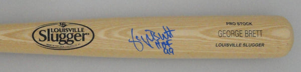 Royals GEORGE BRETT Signed Louisville Slugger Blonde Bat AUTO w/ HOF '99 - BAS