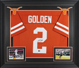 Texas Matthew Golden Signed Burnt Orange Pro Style Framed Jersey BAS Witnessed