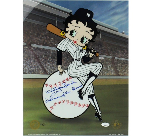 Whitey Ford Signed New York Yankees Unframed 16x20 Betty Boop Photo LE 376/500