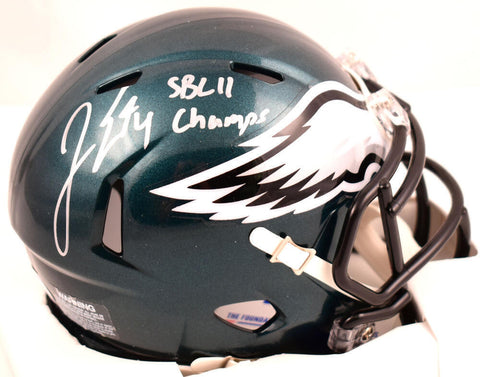 Jake Elliott Autographed Philadelphia Eagles Speed Mini Helmet w/SB Champs- PSA