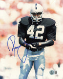 Ronnie Lott Autographed 8x10 Photo Oakland Raiders Beckett BAS QR #BS31998