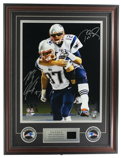 Tom Brady and Rob Gronkowski Signed Framed 16x20 Patriots Photo TriStar Steiner