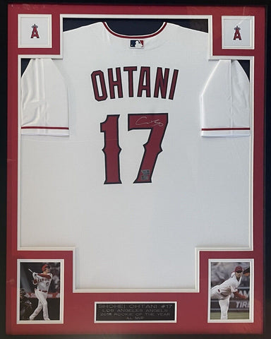 Shohei Ohtani Signed Framed Angels White Nike Jersey Mint Auto Fanatics MLB COA