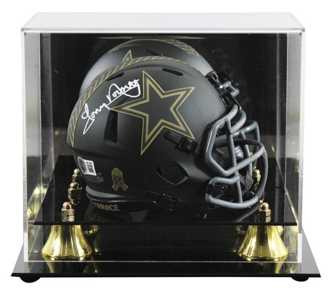 Cowboys Tony Dorsett Signed Salute to Service IV Speed Mini Helmet W/ Case BAS W