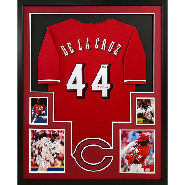 Elly De La Cruz Autographed Signed Framed Cincinnati Reds Red Jersey BECKETT