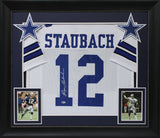 Cowboys Roger Staubach Authentic Signed White Pro Style Jersey BAS Witnessed