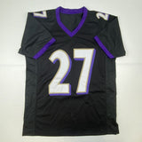 Autographed/Signed JK J.K. Dobbins Baltimore Black Football Jersey JSA COA Auto