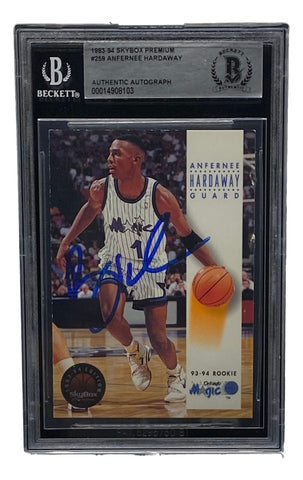 Penny Hardaway Signed Slabbed Magic 1993-94 SkyBox Premium #259 BAS