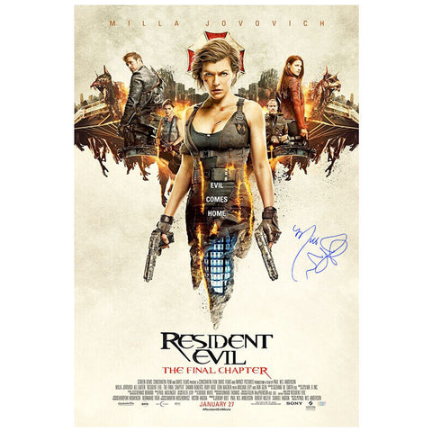 Milla Jovovich Autographed Resident Evil The Final Chapter 27x40 Movie Poster