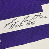 Autographed/Signed Fran Tarkenton HOF 86 Minnesota Purple Jersey JSA COA