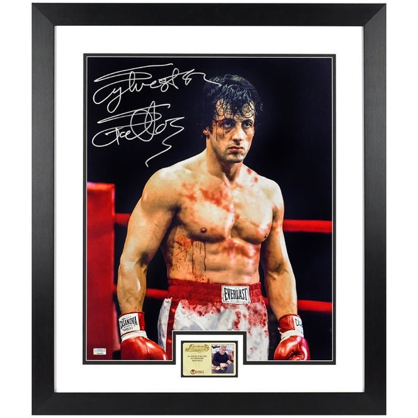 Sylvester Stallone Autographed Rocky Bloody Champion 16x20 Framed Photo
