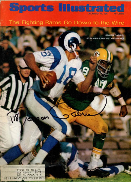 Roman Gabriel Signed Magazine Rams Sports Illustrated 12/18/1967 BAS 50702