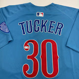 Autographed/Signed Kyle Tucker Chicago Blue Baseball Jersey Beckett BAS COA