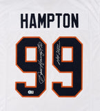 Dan Hampton Chicago Signed White Football Jersey HOF 2002 BAS