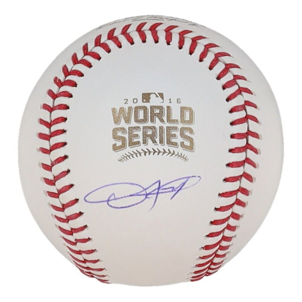 Dexter Fowler Signed 2016 World Series Baseball (Schwartz)Chicago Cub Outfielder