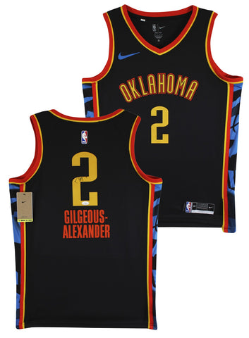 Thunder Shai Gilgeous-Alexander Signed Black Nike Swingman Jersey JSA #CF72888
