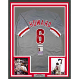 Framed Autographed/Signed Ryan Howard 33x42 Philadelphia Grey Jersey JSA COA