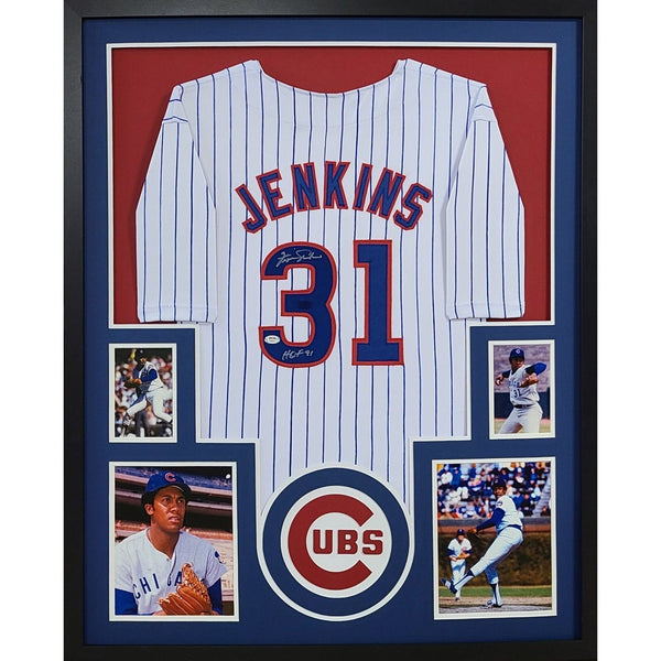 Fergie Jenkins Autographed Signed Framed Chicago Cubs 4P Jersey PSA/DNA