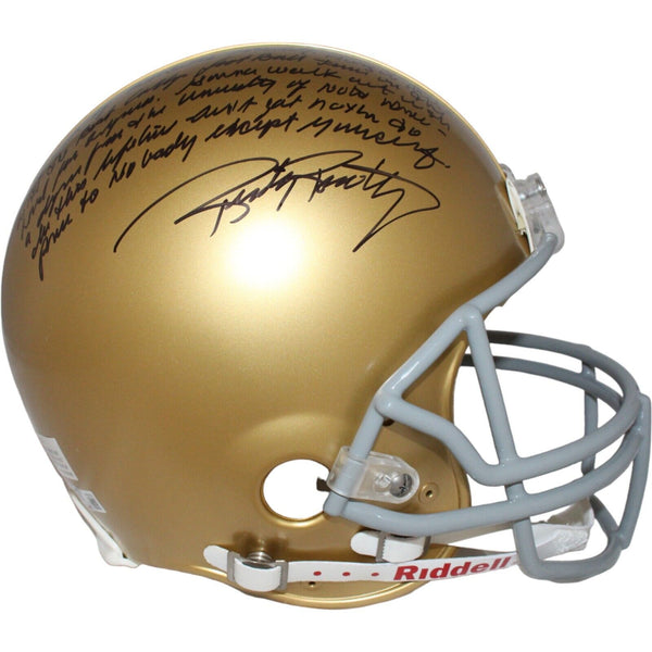 Rudy Ruettiger Signed Notre Dame VSR4 Authentic Helmet Story BAS 42247