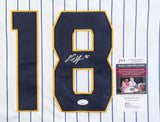 Keston Hiura Signed Brewers Nike Jersey (JSA COA) Milwaukee's 2017 1st Round Pck