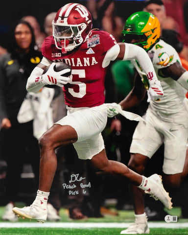 D'Angelo Ponds Signed Indiana 16x20 Photo w/Peach Bowl Pick 6 - (BECKETT COA)