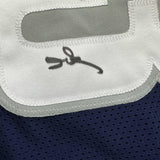 Autographed/Signed Allen Iverson Georgetown Blue College Jersey PSA/D