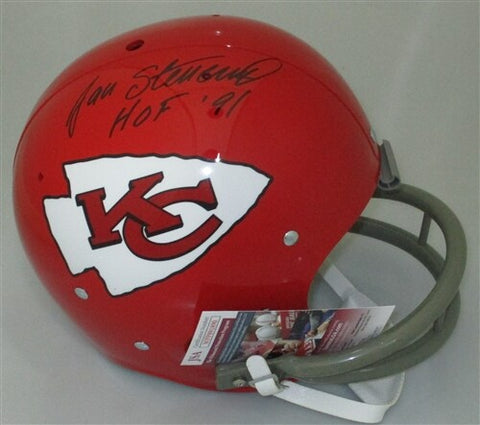 Chiefs JAN STENERUD Signed Full Size TK Suspension Rep Helmet AUTO w/ HOF - JSA