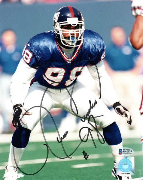 Jessie Armstead Autographed New York Giants 8x10 Photo Beckett Authenticated
