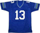 SEATTLE SEAHAWKS ERNEST JONES IV AUTOGRAPHED BLUE JERSEY MCS HOLO STOCK #242558