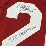 Autographed/Signed BILLY SIMS 78 Heisman Oklahoma Maroon Jersey Tristar COA Holo