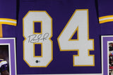Randy Moss Autographed Pro Style Purple XL Framed Jersey 35x43 Beckett 51232