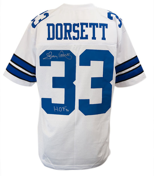 Tony Dorsett Signed White Custom Football Jersey w/HOF'94 (SCHWARTZ SPORTS COA)