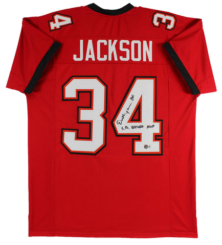 Dexter Jackson "SB XXXVII MVP" Authentic Signed Red Pro Style Jersey BAS Witness