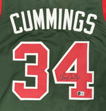 TERRY CUMMINGS Signed Custom Replica Green / Red Bucks Jersey AUTO - BAS