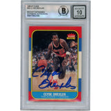 Clyde Drexler Autographed 1986 Fleer #68 Slabbed Trading Card Beckett 50346