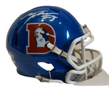 Talanoa Hufanga Autographed Denver Bronocs Retro "D" Mini Helmet - BAS COA