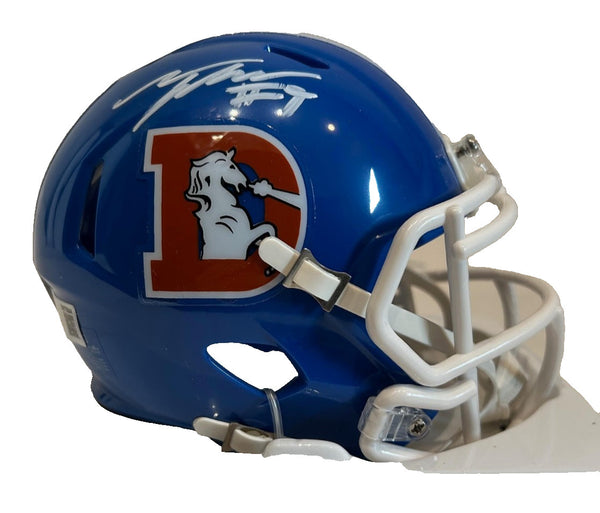 Talanoa Hufanga Autographed Denver Bronocs Retro "D" Mini Helmet - BAS COA