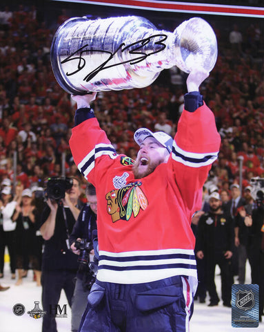Scott Darling Signed Blackhawks 2015 Stanley Cup Side View 8x10 Photo - (SS COA)