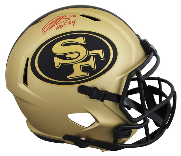 49ers Patrick Willis "HOF 24" Signed Rave Full Size Speed Rep Helmet BAS Witness