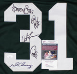 Super Bowl XXXI Packers Jersey Signed by Freeman, Rison, Brooks, Levens & Chmura