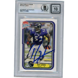 Ray Lewis Autographed 2004 Fleer Platinum #76 Slabbed Trading Card Beckett 50022