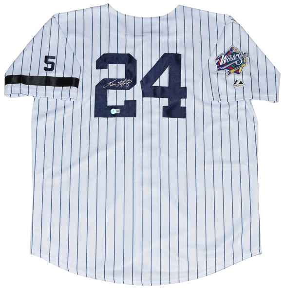 TINO MARTINEZ SIGNED NEW YORK YANKEES 1999 WORLD SERIES #24 MAJESTIC JERSEY BAS