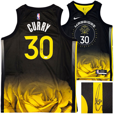 WARRIORS STEPHEN CURRY AUTOGRAPHED NIKE SWINGMAN JERSEY SIZE 48 JSA 221491