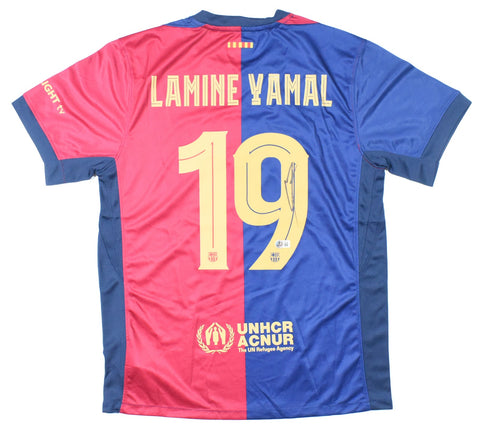 Lamine Yamal Signed FC Barcelona Home Soccer Jersey #19 - Beckett Hologram *M