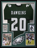 FRAMED PHILADELPHIA EAGLES BRIAN DAWKINS AUTOGRAPHED SIGNED JERSEY JSA COA