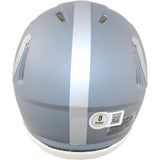 Edgerrin James Autographed Indianapolis Colts Slate Mini Helmet Beckett 51585