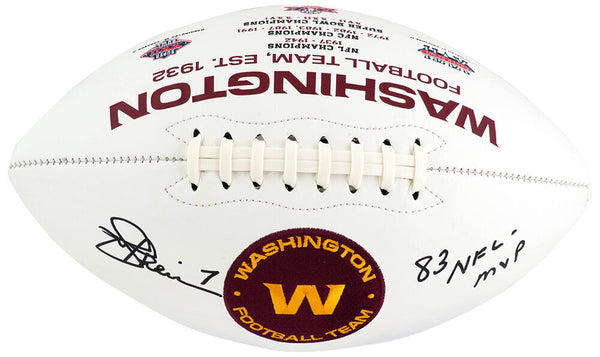 Joe Theismann Signed Washington Team Rawlings White Football w/MVP - (SS COA)