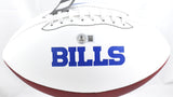Keon Coleman Autographed Buffalo Bills Logo Football - Beckett W Hologram *Black