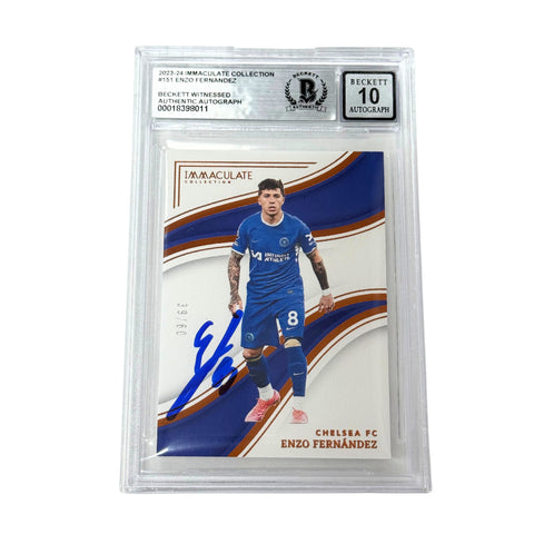 Enzo Fernandez Signed 2023-24 Panini Immaculate #151 - Beckett Witness