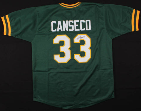 Jose Canseco Signed Oakland Athletics Green Jersey (JSA COA) Bash Brothers / A's